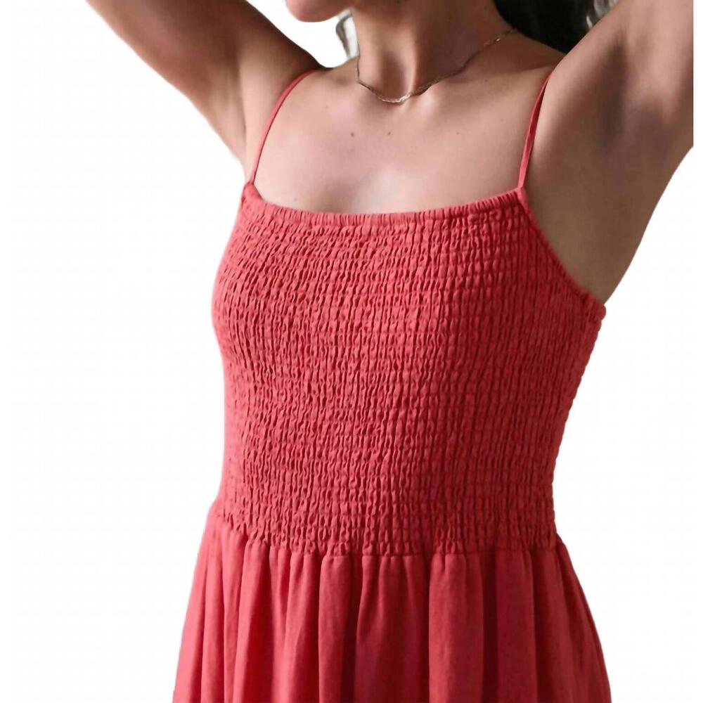 NEW Z SUPPLY bayside linen maxi dress in persimmon - Picture 6 of 7